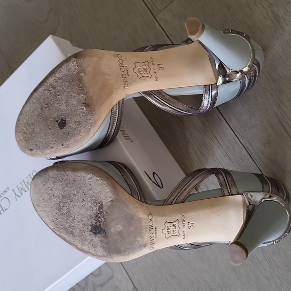 Jimmy Choo Size 37 Blue & Silver Bridal Shoes - Picture 8 of 10